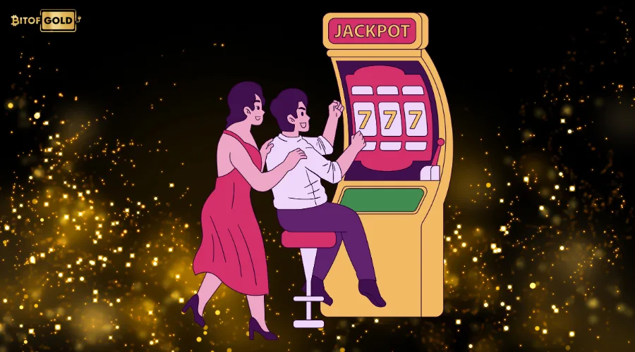 slot machine player illustration