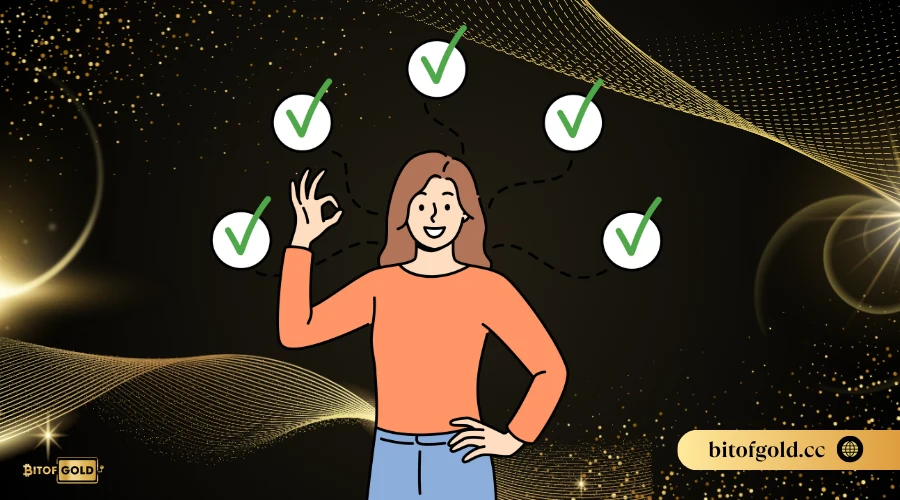 Illustration of a person giving a thumbs up surrounded by green checkmarks, representing a verified legitimacy check for Game Vault.