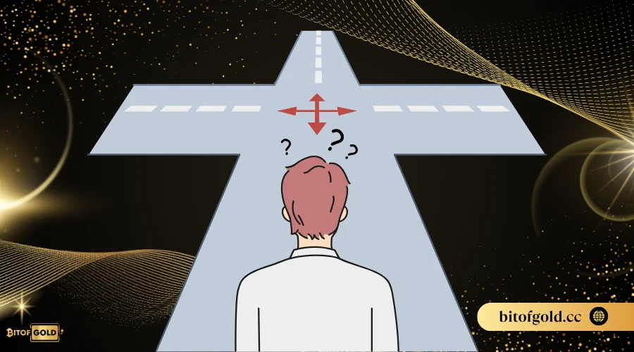 a confused man cannot decide which way to go illustration