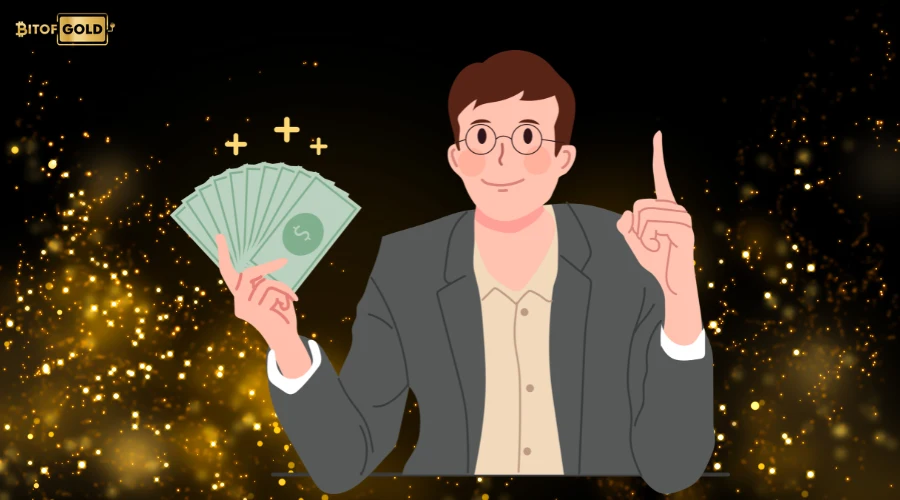 man holding cash icon 