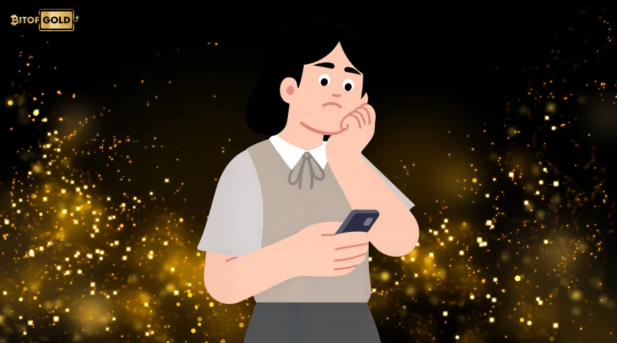 confused man looking at his phone icon